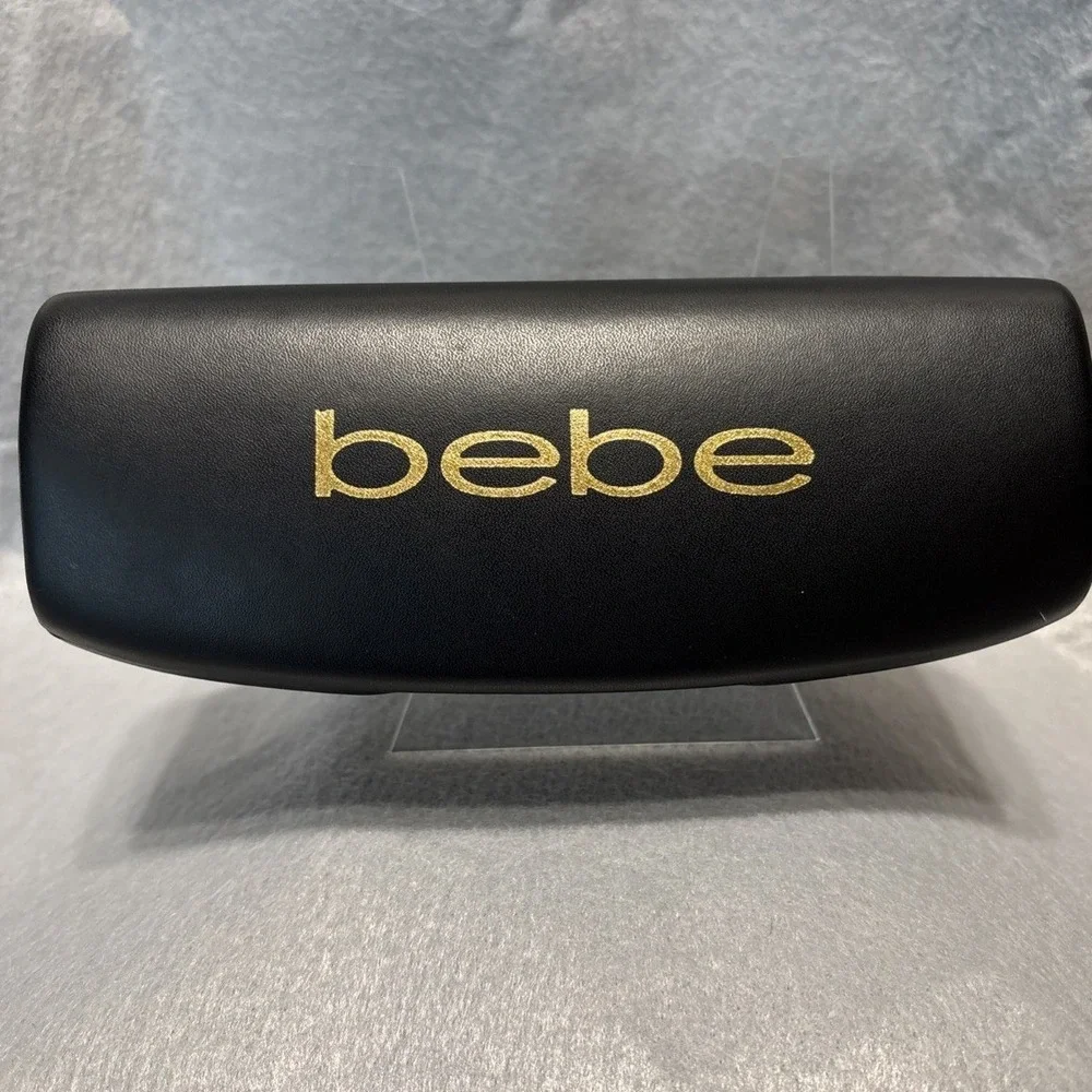 BEBE Clamshell Eyeglasses Sunglasses Hard Case Black‎ & Gold